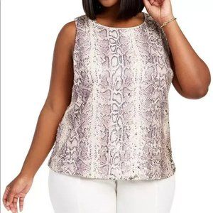 INC International Concepts Sequin Snake Embossed Top